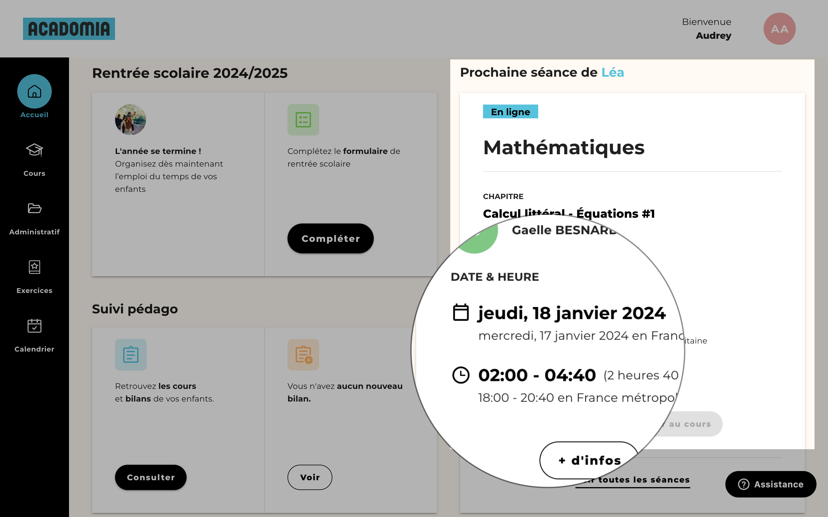 Encart Prochaines séances