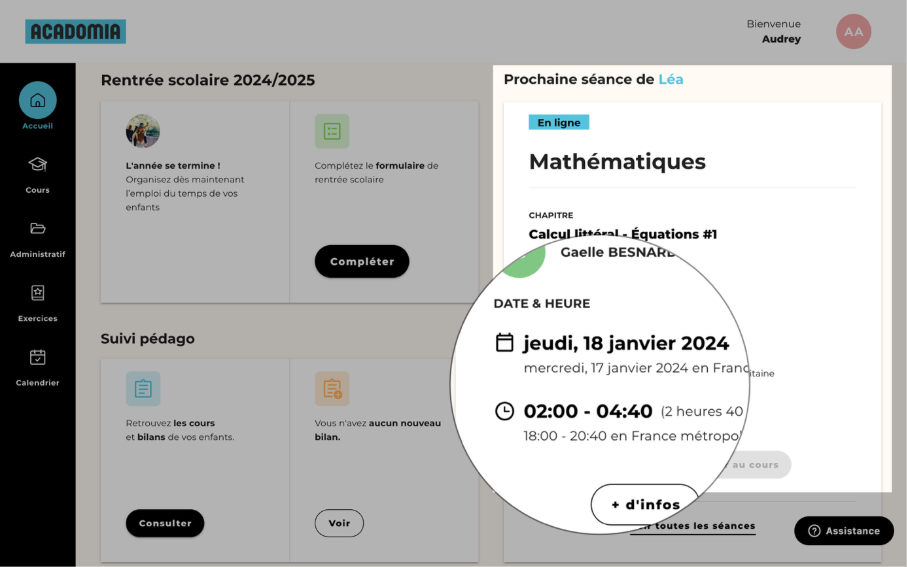 Encart Prochaines séances